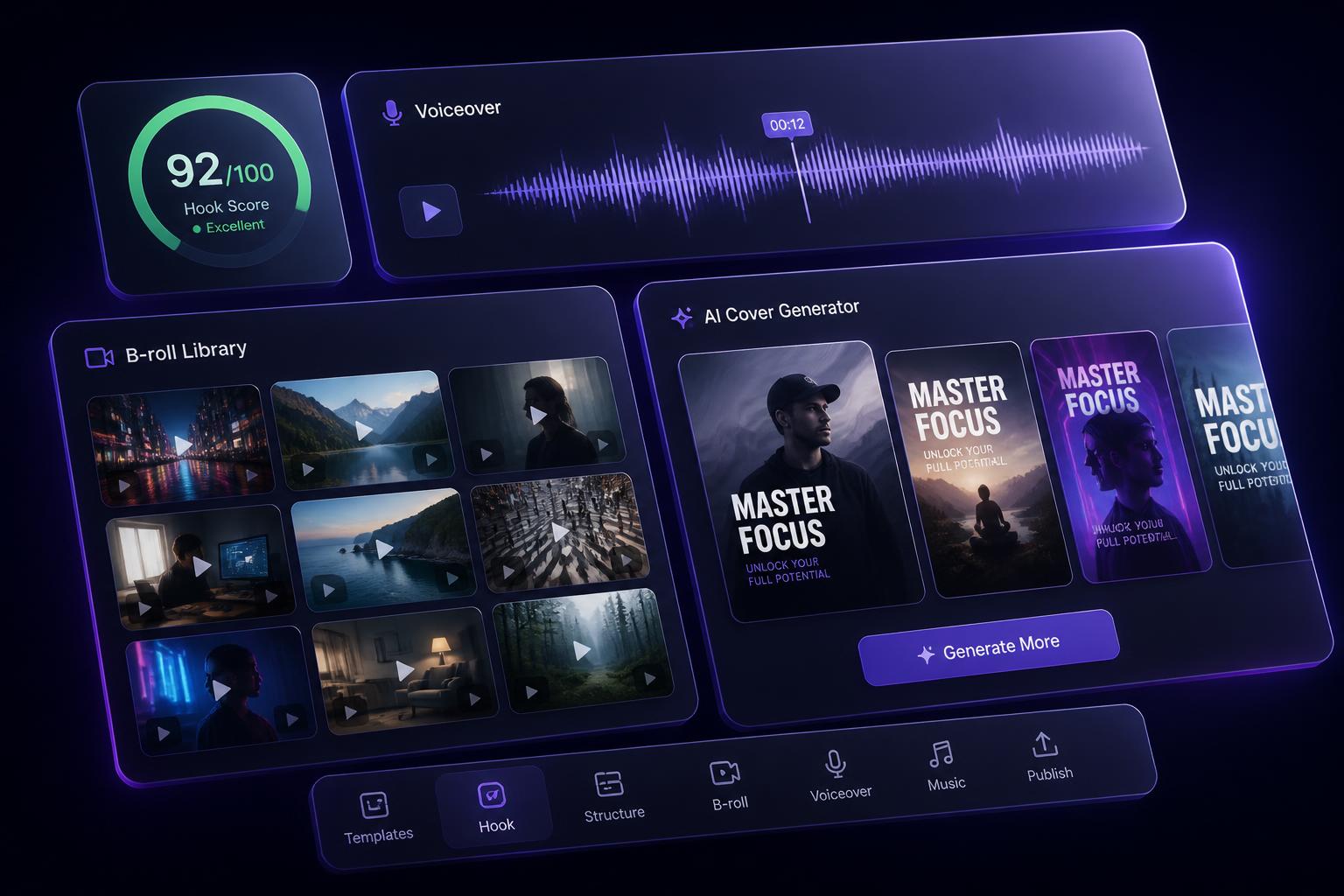 PostSpark Shorts Studio features